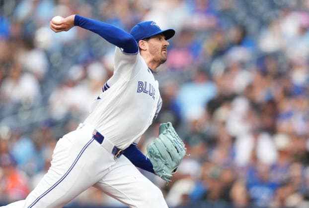 June 30, 2026, Toronto, On, CANADA: Toronto Blue Jays pitcher Kevin Gausman (34) works against the New York Mets during first inning MLB, Baseball Herren, USA baseball action in Toronto on Tuesday, June 30, 2026. Canada News - June 30, 2026  - ZUMAc35_ 20260630_zaf_c35_086 Copyright: xNathanxDenettex