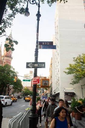 June 30, 2026, New York City, New York, USA: The New York City Department of Transportation hung orange and blue signs with the names and jersey numbers of each New York Knick basketball player at intersections along Sixth and Seventh Avenues in New York City. Knicks player Kevin McCullar honored at the intersection of West 9th street and Sixth Avenue. New York City USA - ZUMAt442 20260630_znp_t442_009 Copyright: xBillyxTompkinsx
