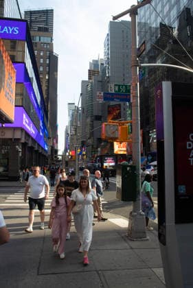 June 30, 2026, New York City, New York, USA: The New York City Department of Transportation hung orange and blue signs with the names and jersey numbers of each New York Knick basketball player at intersections along Sixth and Seventh Avenues in New York City. Knicks player Trey Jemison III honored at the intersection of West 50th street and Seventh Avenue. New York City USA - ZUMAt442 20260630_znp_t442_024 Copyright: xBillyxTompkinsx