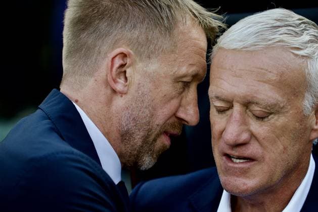 RECORD DATE NOT STATED France vs Sweden FIFA World Cup, WM, Weltmeisterschaft, Fussball 2026. (SPO) France vs Sweden FIFA World Cup 2026. June 30, 2026, New Jersey, USA: Coach of Sweden, Graham Potter and coach of France, Didier Deschamps during soccer match between France and Sweden in round 32 knockout stage during FIFA World Cup 2026 at MetLife stadium in New Jersey. Credit: Niyi Fote Thenews2(Foto: Niyi Fote Thenews2 imago images) SPO  Copyright: xNiyixFotex