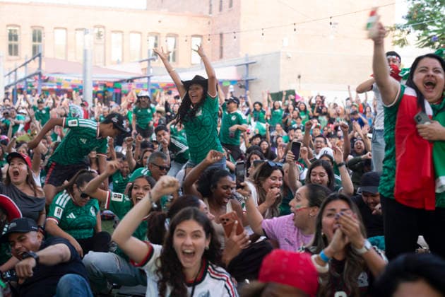 June 30, 2026, Los Angeles, California, USA: Fans of Mexico react while watching a live broadcast of the FIFA World Cup, WM, Weltmeisterschaft, Fussball Round of 32 soccer match between Mexico and Ecuador at a watch party in Los Angeles, on Tuesday, June 20, 2026. Los Angeles USA - ZUMAc68_ 20260630_zaf_c68_012 Copyright: xRingoxChiux