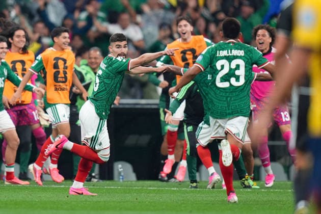 Mexico v Ecuador Round of 32 - FIFA World Cup, WM, Weltmeisterschaft, Fussball 2026 Players of Mexico national team, Nationalteam celebrating after scoring a goal during the FIFA Word Cup 2026 round of 32 match between Mexico and Ecuador at Mexico City Stadium. on June 30, 2026 in Mexico City, Mexico. (Photo by Ian Robles Eyepix Group) Copyright: xIanxRobles xEyepixxGroupx EL_30062026_189770JPEG