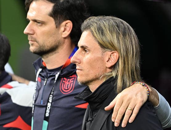 (260701) -- MEXICO CITY, July 1, 2026 -- Sebastian Beccacece, head coach of Ecuador, is seen before the round of 32 match between Mexico and Ecuador at the 2026 FIFA World Cup, WM, Weltmeisterschaft, Fussball at the Mexico City Stadium, Mexico, June 30, 2026. ) (SP)MEXICO-MEXICO CITY-FOOTBALL-FIFA WORLD CUP-ROUND OF 32-MEX VS ECU WuxWei 