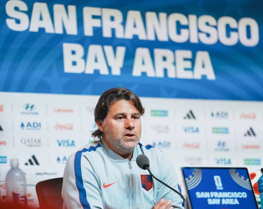 (260701) -- SAN FRANCISCO, July 1, 2026 -- Mauricio Pochettino, head coach of the United States, attends a press conference, PK, Pressekonferenz ahead of round of 32 match between the United States and Bosnia and Herzegovina at the 2026 FIFA World Cup, WM, Weltmeisterschaft, Fussball at San Francisco Bay Area Stadium in San Francisco, the United States, June 30, 2026. ) (SP)U.S.-SAN FRANCISCO-FOOTBALL-FIFA WORLD CUP-PRESS CONFERENCE-USA XuxChang 