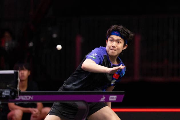 LOS ANGELES, CALIFORNIA - JUNE 30: Wang Chuqin of China competes in the Men s Singles Round of 32 match against Manav Thakkar of India on day 5 of United States Smash 2026 at Ontario Convention Center on June 30, 2026 in Los Angeles, California.  Copyright: xVCGx 111651576411