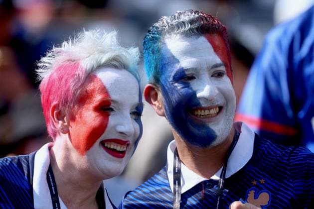 2026 World Cup - Fans At France v Sweden French supporters attend the FIFA World Cup, WM, Weltmeisterschaft, Fussball match between France vs Sweden at THe New York New Jersey Stadiun, NJ on June 30, 2026. Photo by Charles Guerin ABACAPRESS.COM New York City NJ United States  Copyright: xGuerinxCharles ABACAx