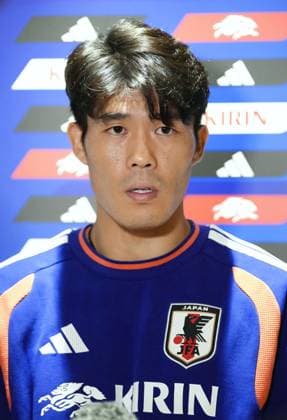 Football: 2026 World Cup Japan s Takehiro Tomiyasu meets the press in Houston on June 30, 2026, following the team s 2-1 loss to Brazil in a World Cup round of 32 football match the previous day. (Pool photo)  A14AA0005621062P