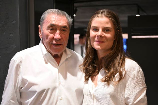 Eddy Merckx - Top Time Breitling Brussels, 30 06 2026 : Breitling pays tribute to Belgian cycling legend Eddy Merckx with a watch inspired by an era when the chronograph accompanied not only pilots and adventurers, but also road champions. Pix : Eddy Merckx , Lotte Kopecky . Credit : Peter De Smedt CC . Brussels Belgium  Copyright: xContentxCurationx PeterxDexSmedtx xCCx