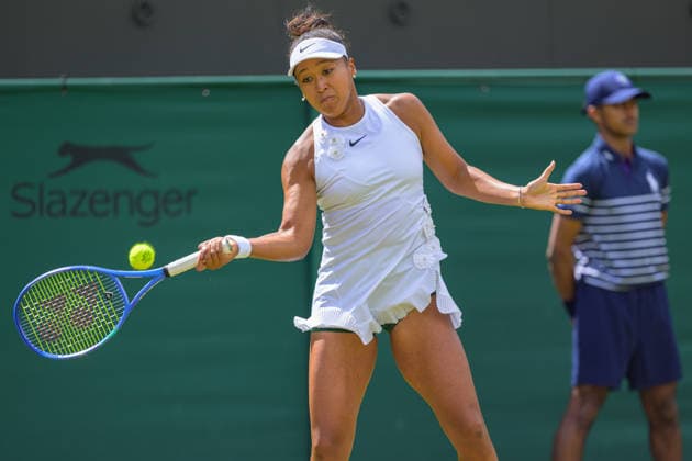 Day Three: The Championships - Wimbledon 2026 LONDON, ENGLAND JULY 01 - Naomi Osaka of Japan during Ladies Single Second Round at The Wimbledon Lawn Tennis Championship at Wimbledon on July 01, 2026 in London, England. (Photo by Keeran Marquis)  Copyright: xKeeranxMarquis Fotoarena SPPx Sportspressphoto_SPR181695