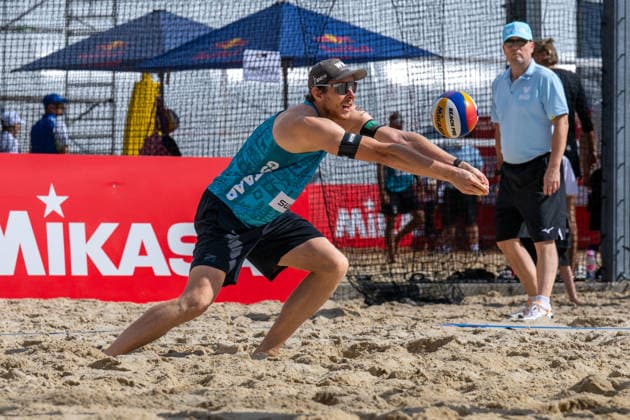 GSTAAD, SWITZERLAND - JULY 1: Nils Ehlers (Player No. 1, GER) during the Beach Pro Tour - Elite 16 at Gstaad on July 1, 2026 in Gstaad, Switzerland. Switzerland Copyright: xPeterxWeberx