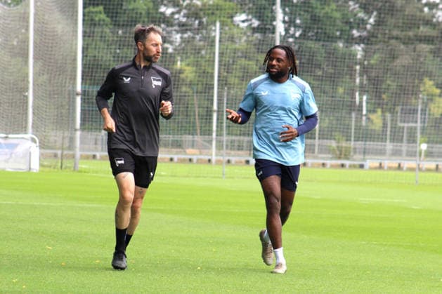 DEU, DFL, 2. FBL Hertha BSC, Training, 01.07.2026, Sportforum, Berlin, DEU, DFL, 2. FBL Hertha BSC, Training, im Bild Deyovaisio Zeefuik (Hertha BSC Berlin 42) DFL - regulations prohibit any use of Photographs as image sequences and or quasi-video *** GER, DFL, 2nd Bundesliga Hertha BSC, Training, July 1, 2026, Sportforum, Berlin, GER, DFL, 2nd Bundesliga Hertha BSC, Training, Pictured: Deyovaisio Zeefuik, Hertha BSC Berlin 42. DFL regulations prohibit any use of photographs as image sequences and or quasi-video. nordphotoxGmbHx xEngler nph00076