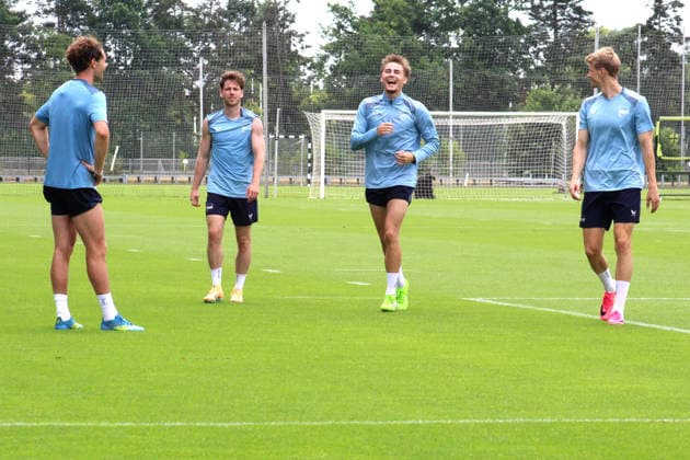 DEU, DFL, 2. FBL Hertha BSC, Training, 01.07.2026, Sportforum, Berlin, DEU, DFL, 2. FBL Hertha BSC, Training, im Bild Hertha-Spielerkreis, Marten Winkler (Hertha BSC Berlin 22) DFL - regulations prohibit any use of Photographs as image sequences and or quasi-video *** GER, DFL, 2nd Bundesliga Hertha BSC, Training, July 1, 2026, Sportforum, Berlin, GER, DFL, 2nd Bundesliga Hertha BSC, Training, Pictured: Hertha players, Marten Winkler, Hertha BSC Berlin 22. DFL regulations prohibit any use of photographs as image sequences and or quasi-video. nordphotoxGmbHx xEngler nph00076