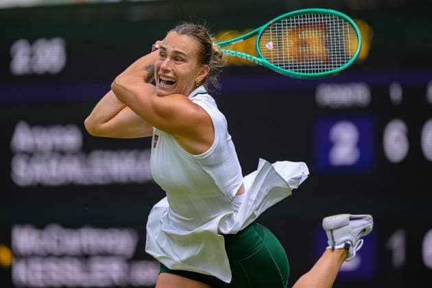 Day Three: The Championships - Wimbledon 2026 LONDON, ENGLAND JULY 01 - Aryna Sabalenka of Belarus during Ladies Single Second Round at The Wimbledon Lawn Tennis Championship at Wimbledon on July 01, 2026 in London, England. (Photo by Keeran Marquis)  Copyright: xKeeranxMarquis Fotoarena SPPx Sportspressphoto_SPR181733