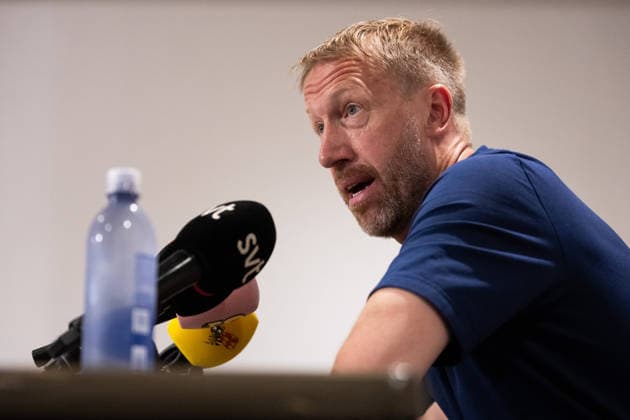 260701 Head coach Graham Potter of the Swedish men s national football team at a press conference, PK, Pressekonferenz during day 21 of the FIFA World Cup, WM, Weltmeisterschaft, Fussball 2026 on July 1, 2026 in Parsippany. Photo: Petter Arvidson BILDBYRAN kod PA PA1271 fotboll football soccer fotball vm fotbolls-vm fotball-vm fotbolls-vm 2026 fifa world cup 2026 presskonferens press conference sverige sweden sverige a day 21 bbeng *** July 1, 2026: Head coach Graham Potter of the Swedish men’s national soccer team at a press conference on Day 21 of the 2026 FIFA World Cup, 2026 in Parsippany. Photo by Petter Arvidson, BILDBYRAN. Code: PA PA1271. soccer, football, fotball, World Cup, FIFA World Cup 2026, press conference, Sweden,Sweden on day 21 bbeng  Copyright: PETTERxARVIDSON BB260701PA012