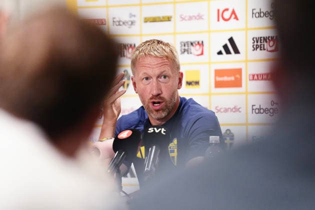 NEW YORK, USA 20260701 Sweden s national team, Nationalteam captain Graham Potter during a press conference, PK, Pressekonferenz the day after the loss in the round of 16 against during the World Cup. ***The image is included in the SPORTS PACKAGE. For others PAYMENT IMAGE*** NEW JERSEY USA x9200x *** NEW YORK, USA 20260701 Sweden s national team captain Graham Potter during a press conference the day after the loss in the round of 16 at the World Cup ***This image is included in the SPORTS PACKAGE. For other images, please contact us for pricing.*** NEW JERSEY, USA x9200x  Copyright: xBjörnxLarssonxRosvall TTx WORLD CUP 2026 PRESS CONFERENCE