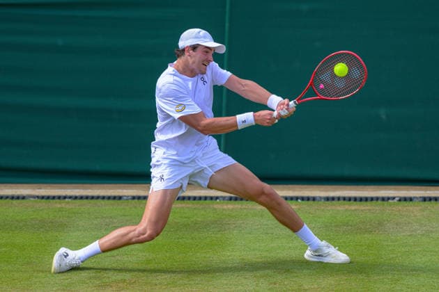Day Three: The Championships - Wimbledon 2026 LONDON, ENGLAND JULY 01 - Joao Fonseca of Brazil during Gentlemen s Single Second Round at The Wimbledon Lawn Tennis Championship at Wimbledon on July 01, 2026 in London, England. (Photo by Keeran Marquis)  Copyright: xKeeranxMarquis Fotoarena SPPx Sportspressphoto_SPR181757