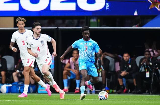 England v DR Congo - FIFA World Cup, WM, Weltmeisterschaft, Fussball 2026 - Round of 32 ATLANTA, USA - JULY 1: Nathanael Mbuku of Congo in action during 2026 FIFA World Cup Round of 32 match between England and DR Congo at Mercedes-Benz Stadium (Atlanta Stadium) in Atlanta, Georgia, United States on July 1, 2026. Jose Hernandez Anadolu Georgia United States. Editorial use only. Please get in touch for any other usage.  Copyright: x2026xAnadoluxJosexHernandezx