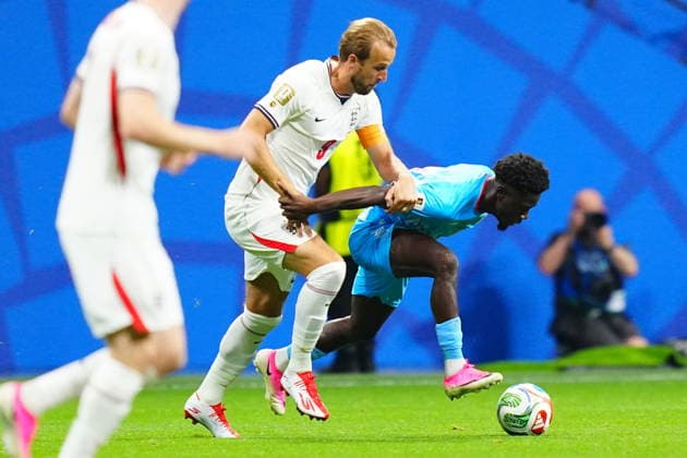 England v DR Congo - FIFA World Cup, WM, Weltmeisterschaft, Fussball 2026 - Round of 32 ATLANTA, USA - JULY 1: Harry Kane (9) of England in action during 2026 FIFA World Cup Round of 32 match between England and DR Congo at Mercedes-Benz Stadium (Atlanta Stadium) in Atlanta, Georgia, United States on July 1, 2026. Evrim Aydin Anadolu Georgia United States. Editorial use only. Please get in touch for any other usage.  Copyright: x2026xAnadoluxEvrimxAydinx