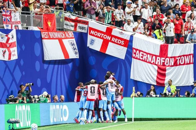 Sport Bilder des Tages RECORD DATE NOT STATED FIFA World Cup, WM, Weltmeisterschaft, Fussball 2026 - Round of 32 - England v DR Congo Brian Cipenga player of DR Congo celebrates his goal during the FIFA World Cup 2026 Round of 32 match between England and DR Congo, at Atlanta Stadium, in Atlanta, United States, on Wednesday, July 01, 2026.(Foto: Vanessa Carvalho Brazil Photo Press IMAGO) Sports Copyright: xVanessaxCarvalhox
