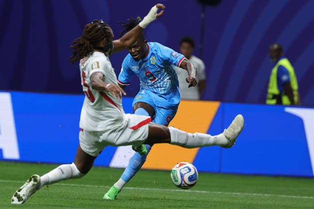 FIFA World Cup, WM, Weltmeisterschaft, Fussball 2026 - Round of 32 - England vs DR Congo Brian Cipenga of DR Congo scores the 1-0 lead during the FIFA World Cup 2026 Round of 32 match England against Democratic Republic of Congo, in Atlanta, USA, 01 July 2026. ATLANTA United States  Copyright: xCRISTOBALxHERRERA-ULASHKEVICHx