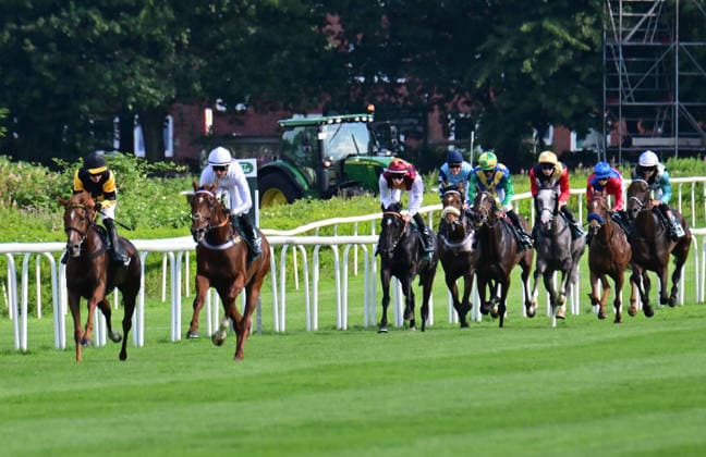Sport Bilder des Tages GER; DERBY-MEETING 2026: Hamburger Renn-Club 01.07.2026, GER; DERBY-MEETING 2026: Hamburger Renn-Club Preis der Norddeutschen Besitzervereinigung im Bild das Feld beim ersten Durchritt *** GER DERBY MEETING 2026 Hamburg Racing Club July 1, 2026, GER DERBY MEETING 2026 Hamburg Racing Club North German Owners Association Stakes: Pictured here is the field during the first run nordphotoxGmbH xWitke nph00002