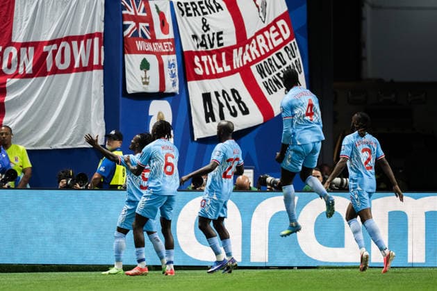 260701 Players of Congo DR celebrate 0-1 during the FIFA World Cup, WM, Weltmeisterschaft, Fussball 2026 round of 32 football match between England and Congo DR on July 1, 2026 in Atlanta. Photo: Jon Olav Nesvold BILDBYRAN COP 217 JE0138 fotboll football soccer fotball vm fotbolls-vm fotball-vm fotbolls-vm 2026 fifa world cup 2026 sextondelsfinal round of 32 21 bbeng celebration jubel *** 260701 Players from the Democratic Republic of the Congo celebrate a 0–1 victory during the FIFA World Cup 2026 Round of 32 soccer match between England and the Democratic Republic of the Congo on July 1, 2026 in Atlanta. Photo by Jon Olav Nesvold, BILDBYRAN COP 217 JE0138 soccer football fotball World Cup soccer World Cup 2026 FIFA World Cup 2026 Round of 32 21 BBENG celebration, cheering  Copyright: JONxOLAVxNESVOLD BB260701JE028