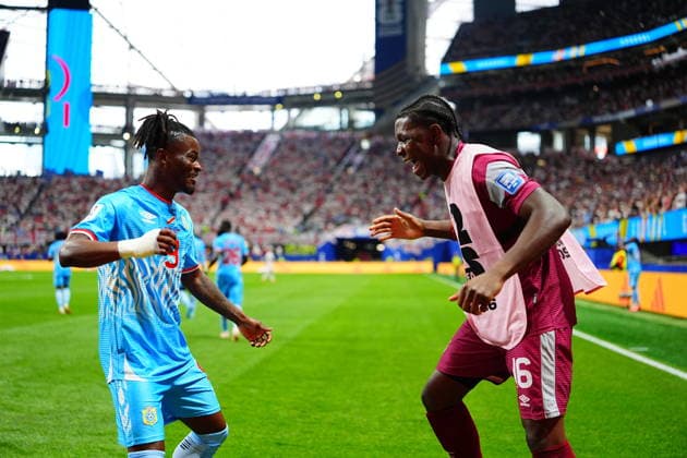 England v DR Congo - FIFA World Cup, WM, Weltmeisterschaft, Fussball 2026 - Round of 32 ATLANTA, USA - JULY 1: Brian Cipenga (9) of DR Congo celebrates after scoring a goal during 2026 FIFA World Cup Round of 32 match between England and DR Congo at Mercedes-Benz Stadium (Atlanta Stadium) in Atlanta, Georgia, United States on July 1, 2026. Evrim Aydin Anadolu Georgia United States. Editorial use only. Please get in touch for any other usage.  Copyright: x2026xAnadoluxEvrimxAydinx