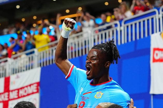 England v DR Congo - FIFA World Cup, WM, Weltmeisterschaft, Fussball 2026 - Round of 32 ATLANTA, USA - JULY 1: Brian Cipenga (9) of DR Congo celebrates after scoring a goal during 2026 FIFA World Cup Round of 32 match between England and DR Congo at Mercedes-Benz Stadium (Atlanta Stadium) in Atlanta, Georgia, United States on July 1, 2026. Evrim Aydin Anadolu Georgia United States. Editorial use only. Please get in touch for any other usage.  Copyright: x2026xAnadoluxEvrimxAydinx