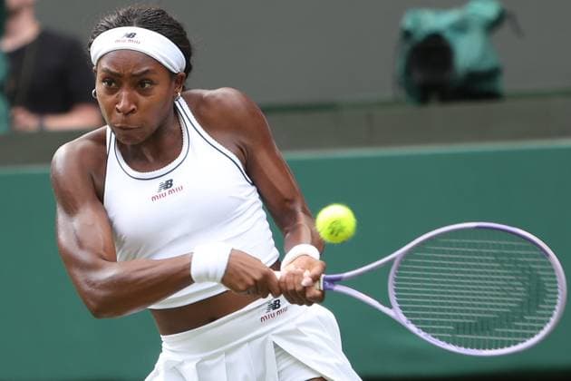 The Championships Wimbledon 2026- DAY 3- 01 07 2026 Great Britain, London, All England Lawn Tennis Club, The Championships Wimbledon 2026 - DAY 3- 01 07 2026 American player Coco Gauff USA) pictured during her second round against Argentin player Solana Sierra (ARG) in London , All England Lawn Tennis Club at The Championships Wimbledon 2026 LONDON GREAT BRITAIN  Copyright: xMélaniexJeusettex