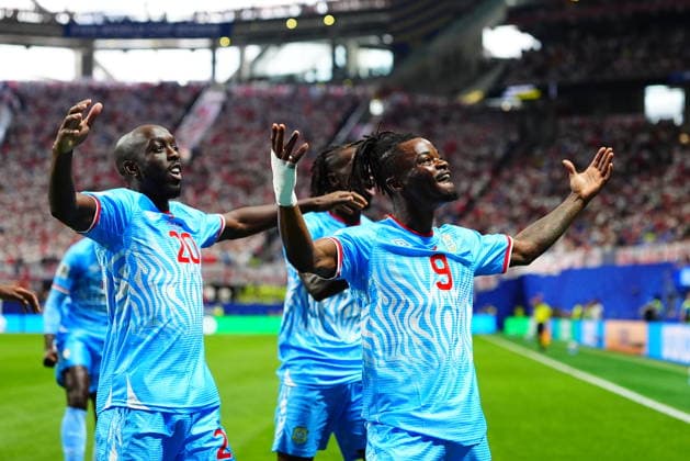 England v DR Congo - FIFA World Cup, WM, Weltmeisterschaft, Fussball 2026 - Round of 32 ATLANTA, USA - JULY 1: Brian Cipenga (9) of DR Congo celebrates after scoring a goal during 2026 FIFA World Cup Round of 32 match between England and DR Congo at Mercedes-Benz Stadium (Atlanta Stadium) in Atlanta, Georgia, United States on July 1, 2026. Evrim Aydin Anadolu Georgia United States. Editorial use only. Please get in touch for any other usage.  Copyright: x2026xAnadoluxEvrimxAydinx