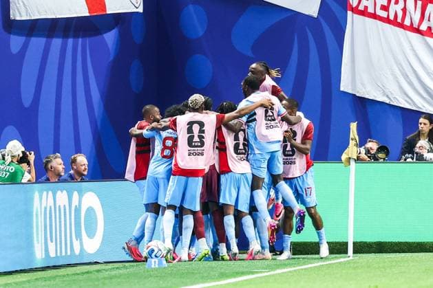 RECORD DATE NOT STATED FIFA World Cup, WM, Weltmeisterschaft, Fussball 2026 - Round of 32 - England v DR Congo Brian Cipenga player of DR Congo celebrates his goal during the FIFA World Cup 2026 Round of 32 match between England and DR Congo, at Atlanta Stadium, in Atlanta, United States, on Wednesday, July 01, 2026.(Foto: Vanessa Carvalho Brazil Photo Press IMAGO) Sports Copyright: xVanessaxCarvalhox