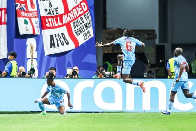 RECORD DATE NOT STATED FIFA World Cup, WM, Weltmeisterschaft, Fussball 2026 - Round of 32 - England v DR Congo Brian Cipenga player of DR Congo celebrates his goal during the FIFA World Cup 2026 Round of 32 match between England and DR Congo, at Atlanta Stadium, in Atlanta, United States, on Wednesday, July 01, 2026.(Foto: Vanessa Carvalho Brazil Photo Press IMAGO) Sports Copyright: xVanessaxCarvalhox