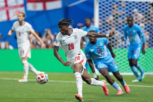 Noni Madueke of England runs with the ball during a FIFA Men’s World Cup 2026 round of 32 football match between England and Congo DR at Atlanta Stadium, in Atlanta July 01th 2026 (Photo by Richard Callis SPP)  Copyright: xRichardxCallis SPPx Sportspressphoto_SPR181793