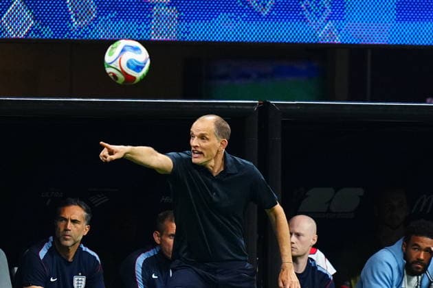 England v DR Congo - FIFA World Cup, WM, Weltmeisterschaft, Fussball 2026 - Round of 32 ATLANTA, USA - JULY 1: Thomas Tuchel head coach of England reacts during 2026 FIFA World Cup Round of 32 match between England and DR Congo at Mercedes-Benz Stadium (Atlanta Stadium) in Atlanta, Georgia, United States on July 1, 2026. Evrim Aydin Anadolu Georgia United States. Editorial use only. Please get in touch for any other usage.  Copyright: x2026xAnadoluxEvrimxAydinx