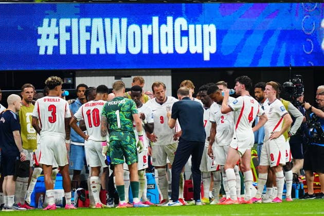 England v DR Congo - FIFA World Cup, WM, Weltmeisterschaft, Fussball 2026 - Round of 32 ATLANTA, USA - JULY 1: Players of England are seen at the hydration break during 2026 FIFA World Cup Round of 32 match between England and DR Congo at Mercedes-Benz Stadium (Atlanta Stadium) in Atlanta, Georgia, United States on July 1, 2026. Evrim Aydin Anadolu Georgia United States. Editorial use only. Please get in touch for any other usage.  Copyright: x2026xAnadoluxEvrimxAydinx