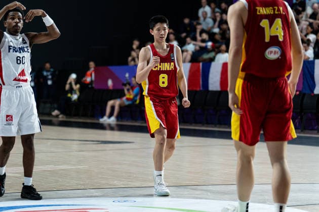 France v China - Round of 16 - FIBA U17, U 17 Basketball World Cup 2026 Yuchen Zhang of China reacts during the FIBA U17 Basketball World Cup Round of 16 game between France and China at BDC Main Venue in Istanbul, Turkey, on July 1, 2026. Istanbul Istanbul Turkey  Copyright: xYagizxGurtugx originalFilename:gurtug-francevc260701_npK0f.jpg