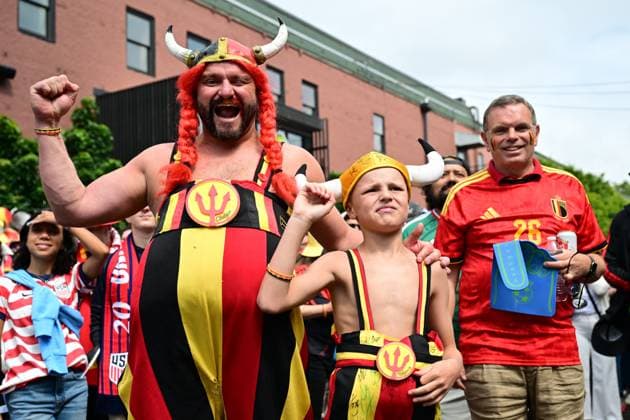 Belgian fans pictured before a soccer game between Belgian national team, Nationalteam Red Devils and Senegal, on Wednesday 01 July 2026, at the Seattle Field, in Seattle, a 1 16 finals game in the FIFA World Cup, WM, Weltmeisterschaft, Fussball 2026. DIRKxWAEM  x180106178x
