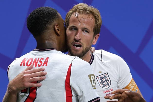 FIFA World Cup, WM, Weltmeisterschaft, Fussball 2026 - Round of 32 - England vs DR Congo Harry Kane of England celebrates after scoring the 2-1 lead during the FIFA World Cup 2026 Round of 32 match England against Democratic Republic of Congo, in Atlanta, USA, 01 July 2026. ATLANTA United States  Copyright: xCRISTOBALxHERRERA-ULASHKEVICHx