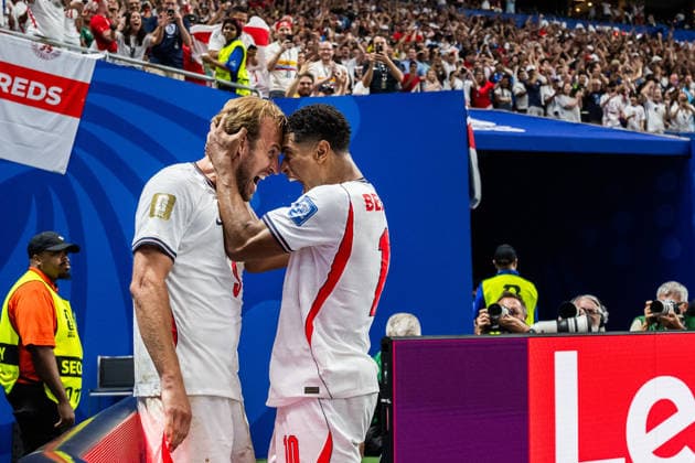 260701 Harry Kane and Jude Bellingham celebrate after 1-1 during the FIFA World Cup, WM, Weltmeisterschaft, Fussball 2026 round of 32 football match between England and Congo DR on July 1, 2026 in Atlanta. Photo: Jon Olav Nesvold BILDBYRAN COP 217 JE0138 fotboll football soccer fotball vm fotbolls-vm fotball-vm fotbolls-vm 2026 fifa world cup 2026 sextondelsfinal round of 32 21 bbeng celebration jubel *** 260701 Harry Kane and Jude Bellingham celebrate after the 1-1 draw during the FIFA World Cup 2026 Round of 32 soccer match between England and the Democratic Republic of the Congo on July 1, 2026 in Atlanta. Photo by Jon Olav Nesvold. BILDBYRAN COP 217 JE0138 soccer football fotball World Cup soccer World Cup 2026 FIFA World Cup 2026 Round of 32 21 BBENG celebration, cheering  Copyright: JONxOLAVxNESVOLD BB260701JE078