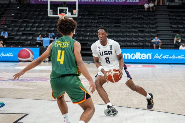 USA v Cameroon - Round of 16 - FIBA U17, U 17 Basketball World Cup 2026 Jordan Page of the United States is in action during the FIBA U17 Basketball World Cup Round of 16 game between the United States and Cameroon at BDC Main Venue on July 1, 2026, in Istanbul, Turkey. Istanbul Istanbul Turkey  Copyright: xYagizxGurtugx originalFilename:gurtug-usavcame260701_npJa6.jpg