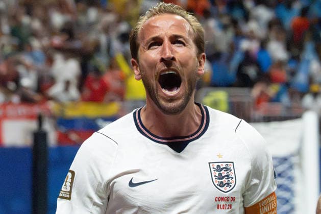 Harry Kane of England celebrates after scoring the team s first goal during a FIFA Men’s World Cup 2026 round of 32 football match between England and Congo DR at Atlanta Stadium, in Atlanta July 01th 2026 (Photo by Richard Callis SPP)  Copyright: xRichardxCallis SPPx Sportspressphoto_SPR182101