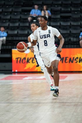 USA v Cameroon - Round of 16 - FIBA U17, U 17 Basketball World Cup 2026 Jordan Page of the United States is in action during the FIBA U17 Basketball World Cup Round of 16 game between the United States and Cameroon at BDC Main Venue on July 1, 2026, in Istanbul, Turkey. Istanbul Istanbul Turkey  Copyright: xYagizxGurtugx originalFilename:gurtug-usavcame260701_npfUd.jpg