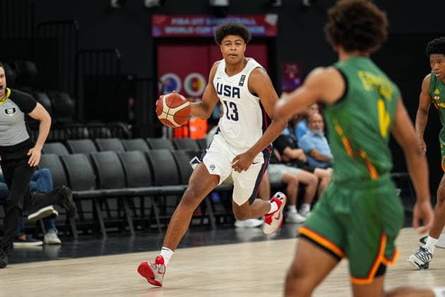USA v Cameroon - Round of 16 - FIBA U17, U 17 Basketball World Cup 2026 Joaquim Boumtje Boumtje of the United States is in action during the FIBA U17 Basketball World Cup Round of 16 game between the United States and Cameroon at BDC Main Venue on July 1, 2026, in Istanbul, Turkey. Istanbul Istanbul Turkey  Copyright: xYagizxGurtugx originalFilename:gurtug-usavcame260701_nptmn.jpg