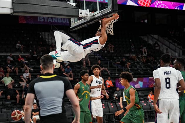 USA v Cameroon - Round of 16 - FIBA U17, U 17 Basketball World Cup 2026 Erick Dampier Jr of the United States is in action during the FIBA U17 Basketball World Cup Round of 16 game between the United States and Cameroon at BDC Main Venue on July 1, 2026, in Istanbul, Turkey. Istanbul Istanbul Turkey  Copyright: xYagizxGurtugx originalFilename:gurtug-usavcame260701_npCUG.jpg