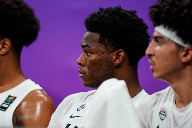 USA v Cameroon - Round of 16 - FIBA U17, U 17 Basketball World Cup 2026 Erick Dampier Jr of the United States looks on during the FIBA U17 Basketball World Cup Round of 16 game between the United States and Cameroon at BDC Main Venue in Istanbul, Turkey, on July 1, 2026. Istanbul Istanbul Turkey  Copyright: xYagizxGurtugx originalFilename:gurtug-usavcame260701_npDGS.jpg