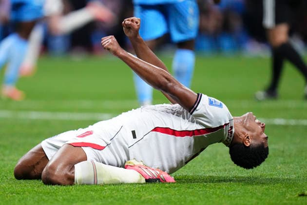 July 1, 2026, Atlanta, Georgia, United States: Jude Bellingham of England celebrates a goal scored by Harry Kane of England during the FIFA World Cup, WM, Weltmeisterschaft, Fussball 2026 Round Of 32 match between England and Congo DR at Atlanta Stadium on July 1, 2026 in Atlanta, United States. England V Congo DR: Round Of 32 - FIFA World Cup 2026  - ZUMAa181 20260701_zaa_a181_062 Copyright: xJosexBretonx