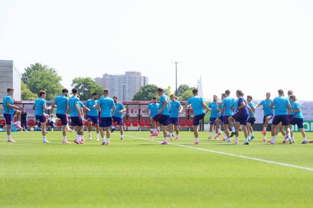 Croatia Training And press conference, PK, Pressekonferenz - FIFA World Cup, WM, Weltmeisterschaft, Fussball 2026 Players of Croatia during the training session one day ahead of the FIFA World Cup 2026 Round of 32 match between Portugal and Croatia at training ground Centennial Park on July 01, 2026 in Toronto, Ontario.  SanjinxStrukic PIXSELL