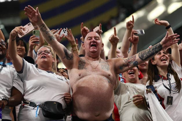 England fans celebrates 2-1 victory during the FIFA World Cup, WM, Weltmeisterschaft, Fussball 2026 last 32 match between England and Congo DR at the Mercedez-Benz Stadium, Atlanta, USA on 1 July 2026. Copyright: xPeterxDovganx 45220035