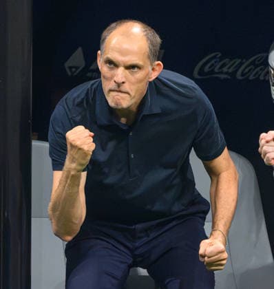 01 July 2026 - England v Democratic Republic of Congo - Atlanta Stadium - R32 - 2026 World Cup - USA. 01 July 2026 - England v Democratic Republic of Congo - Atlanta Stadium - R32 - 2026 World Cup - USA. Thomas Tuchel celebrates Harry Kane s goal. Picture : Mark Pain ATLANTA USA  Copyright: xMarkxPainx
