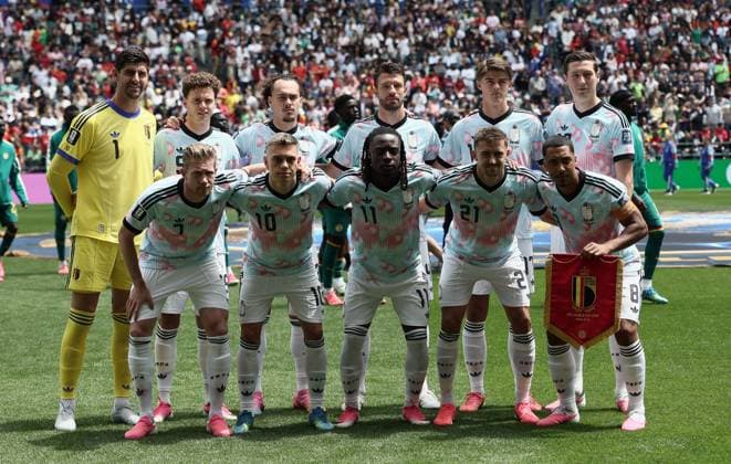 The Red Devils pictured before a soccer game between Belgian national team, Nationalteam Red Devils and Senegal, on Wednesday 01 July 2026, at the Seattle Field, in Seattle, a 1 16 finals game in the FIFA World Cup, WM, Weltmeisterschaft, Fussball 2026. BRUNOxFAHY  x180113167x